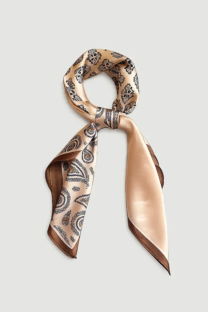 Çok Desenli Modern Fular - Bej Beige