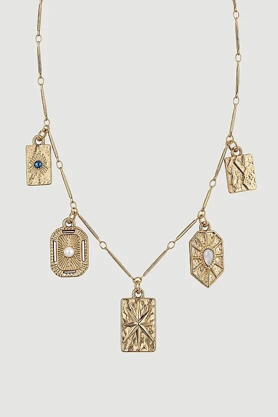 Çoklu Figür Kolye - Gold - Gusto