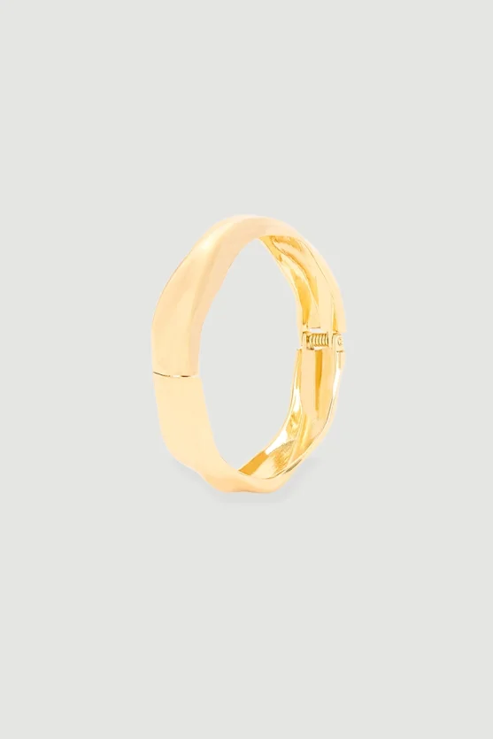 Dalgalı Kelepçe Bilezik - Gold - Gusto