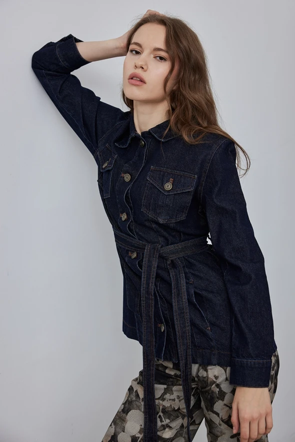 Denim Ceket - Mavi - 1