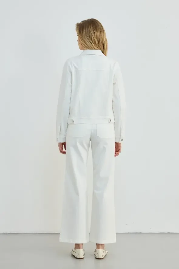 Denim Kot Ceket - Ekru - 5