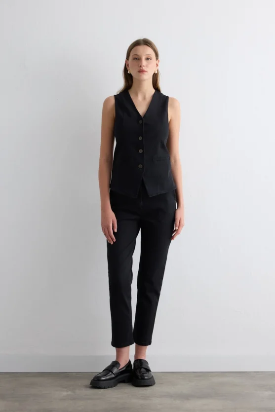 Denim Mom Pantolon - Siyah - Gusto