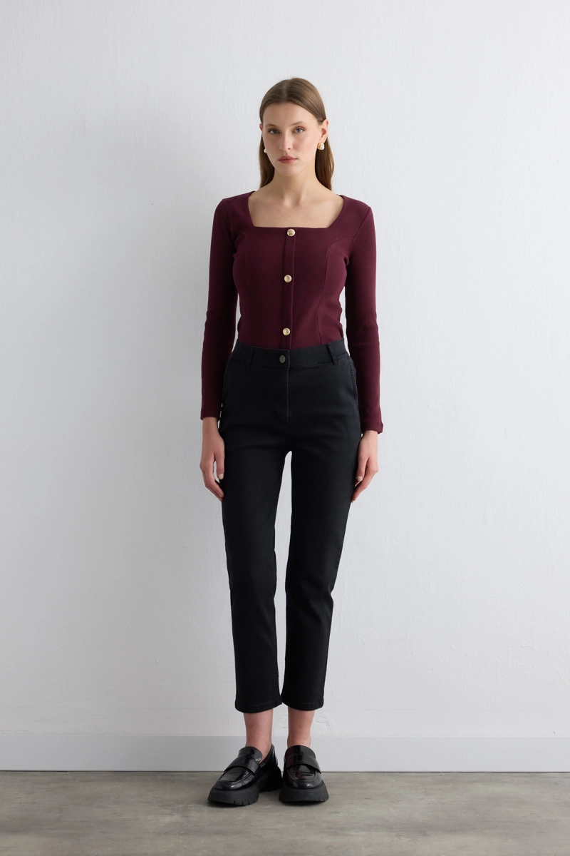 Denim Mom Pantolon - Siyah - Gusto