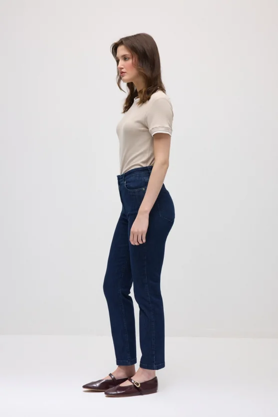 Denim Slim Kot Pantolon - Lacivert - 3