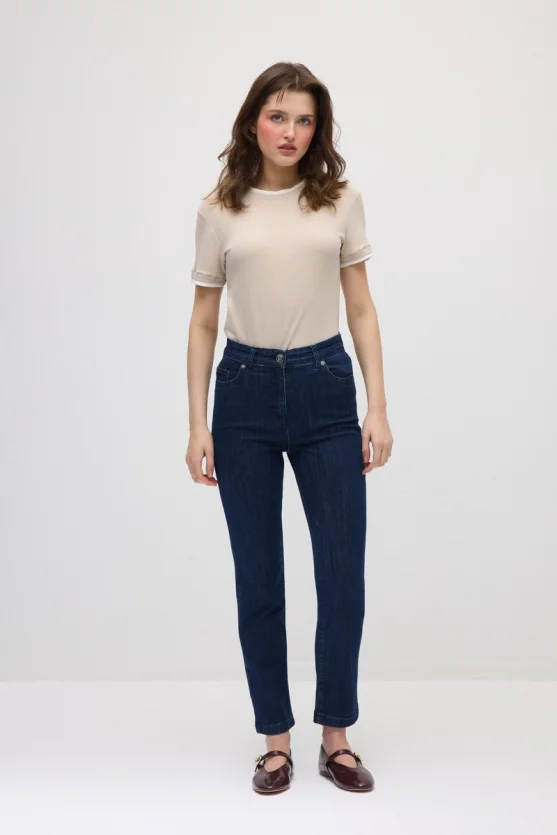 Denim Slim Kot Pantolon - Lacivert - 3