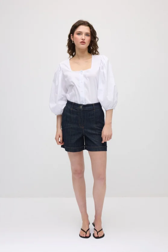 Denim Şort - Lacivert - 3