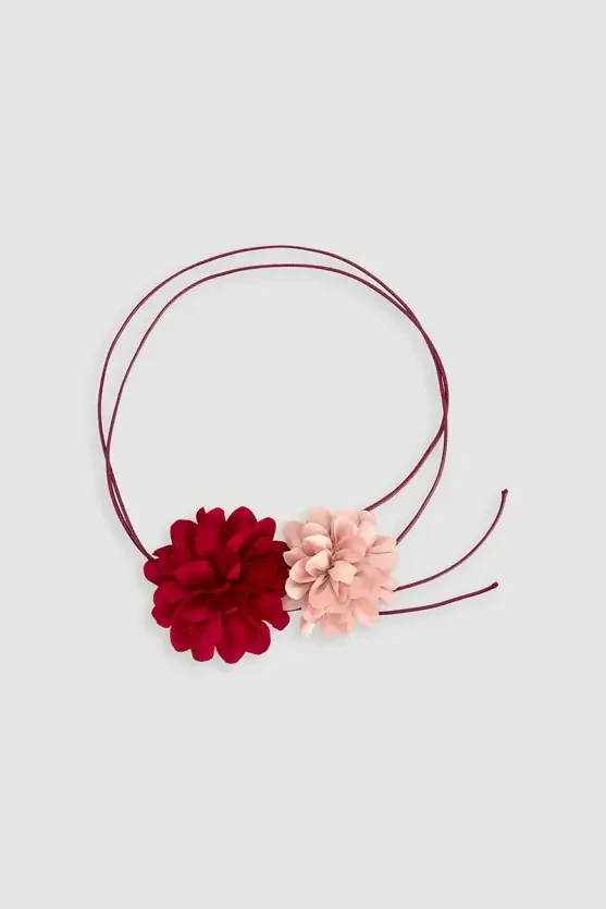 Double String Rose Brooch - Red - Gusto