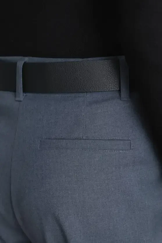 Düz Paça Kumaş Pantolon - Lacivert - Gusto