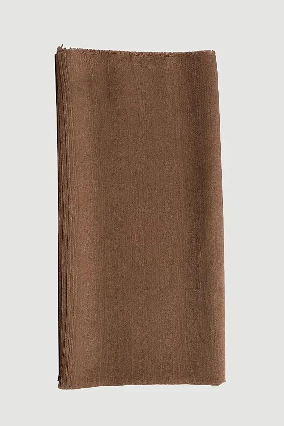 Düz Renk Şal - Kahverengi - 2
