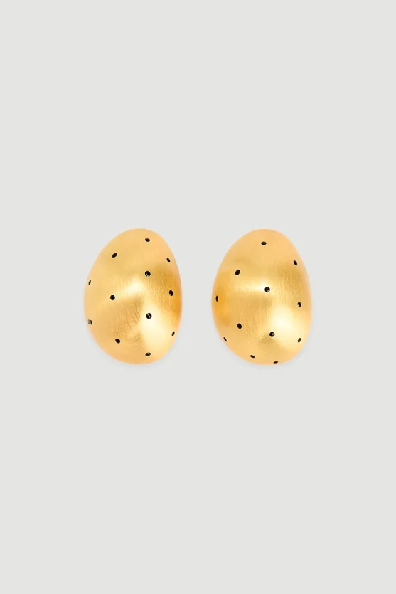 1 Micron Gold Plated Brass Earrings Gold - 1