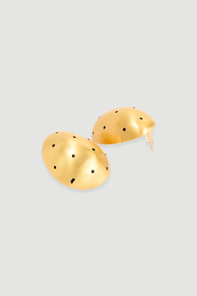 1 Micron Gold Plated Brass Earrings Gold - Gusto (1)