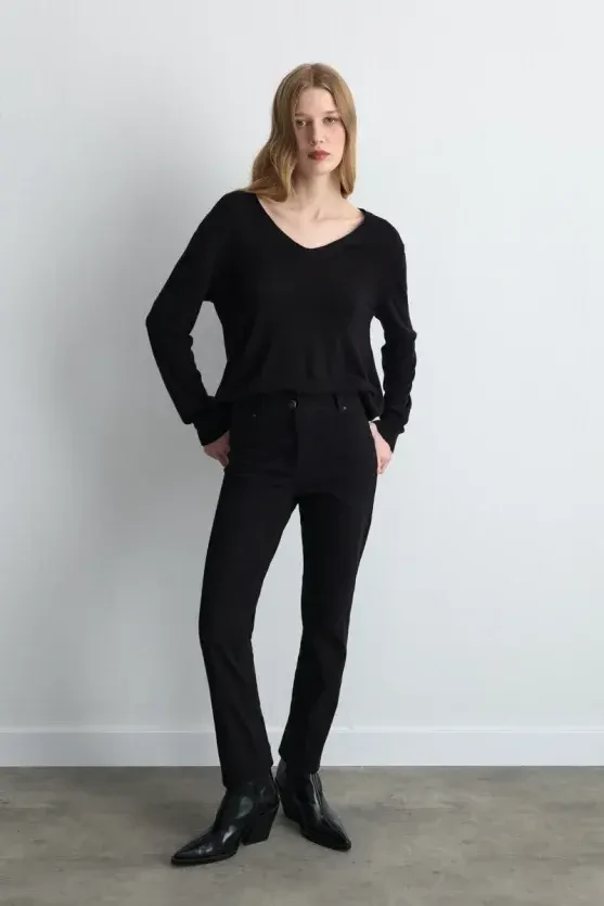 5-Pocket Canvas Pants - Black - 4