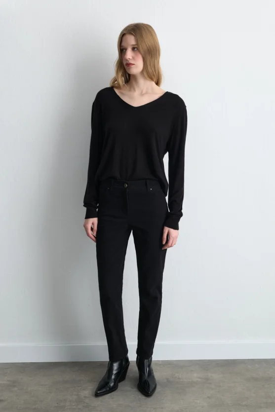 5 Pocket Canvas Pants Black - 3