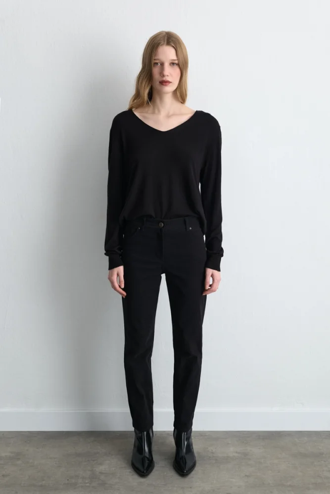 5 Pocket Canvas Pants Black