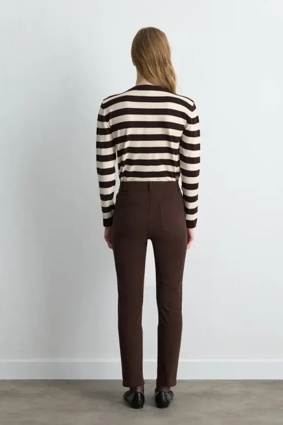 5-Pocket Canvas Pants - Brown - 4