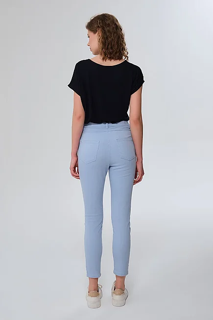 5-Pocket Slim Leg Pants - Blue - Gusto