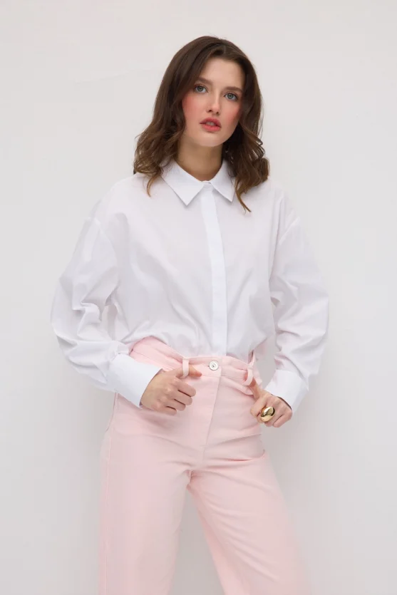 5-Pocket Straight Leg Denim Pants - Pink - Gusto