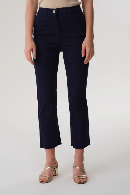 5-Pocket Straight Leg Pants - Navy Blue Navy Blue