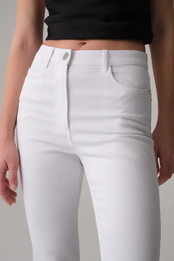 5-Pocket Straight Leg Pants - White - 3