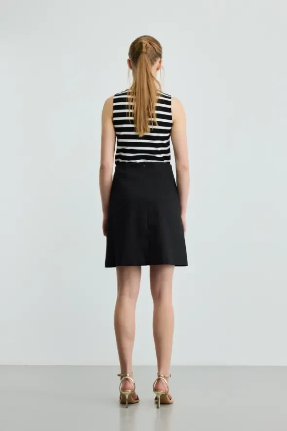 A-Line Mini Skirt - Black - 5