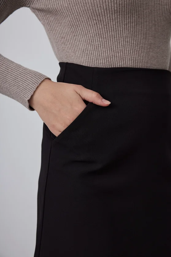 A-Line Mini Skirt - Black - 3