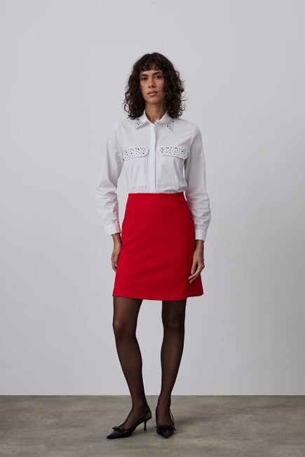 A-line Mini Skirt - Red Red