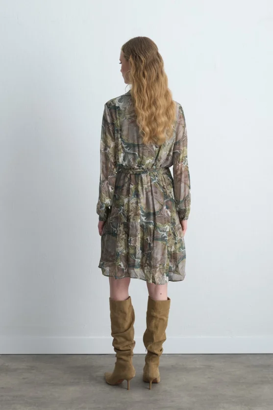 Anka Collection Belted Viscose Dress Green - 6