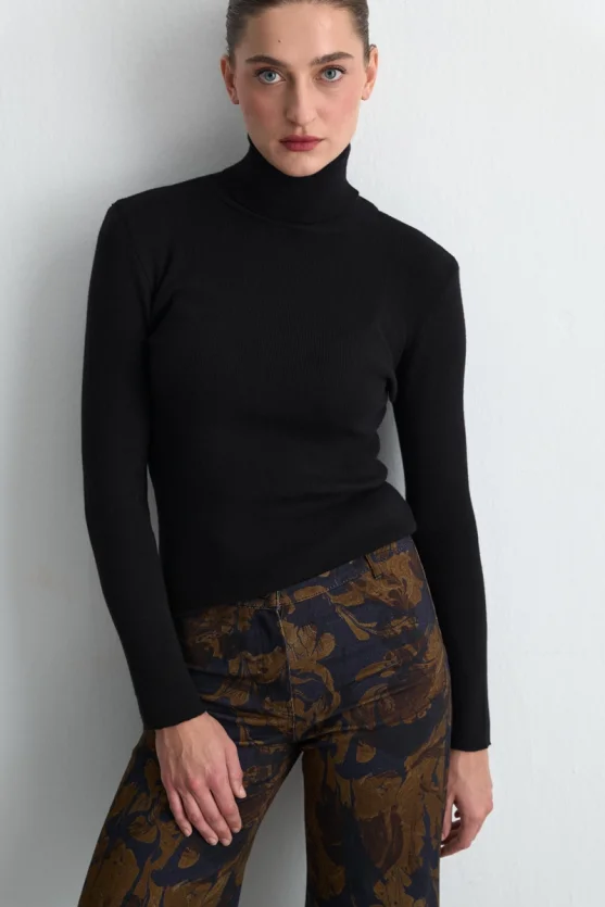 Anka Collection Canvas Straight Leg Pants Navy Blue - Gusto