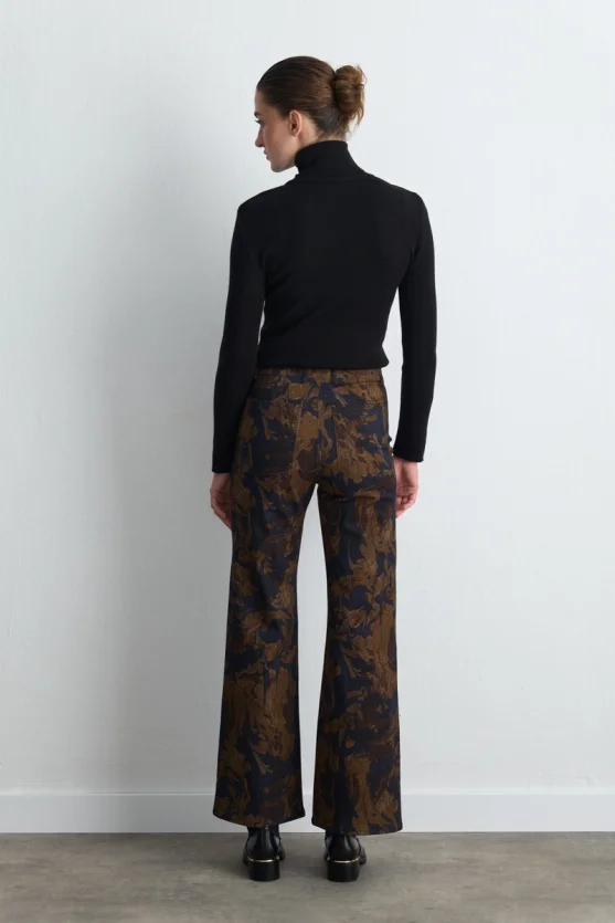 Anka Collection Canvas Straight Leg Pants Navy Blue - 6