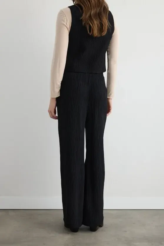 Anka Collection Crinkle Pants - Black - 7