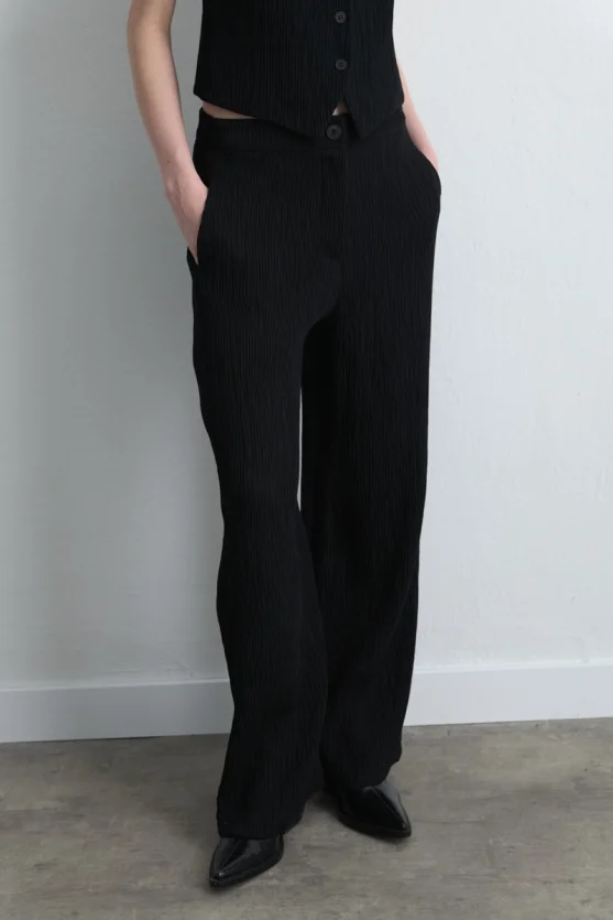 Anka Collection Crinkle Pants Black - 4