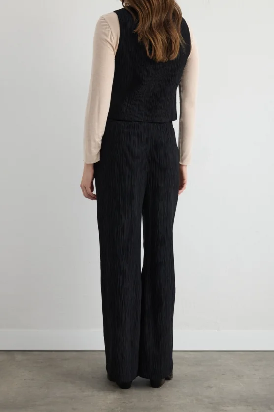 Anka Collection Crinkle Pants Black - Gusto