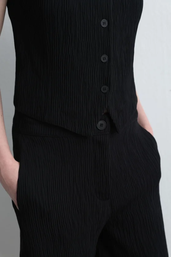 Anka Collection Crinkle Pants Black - 6