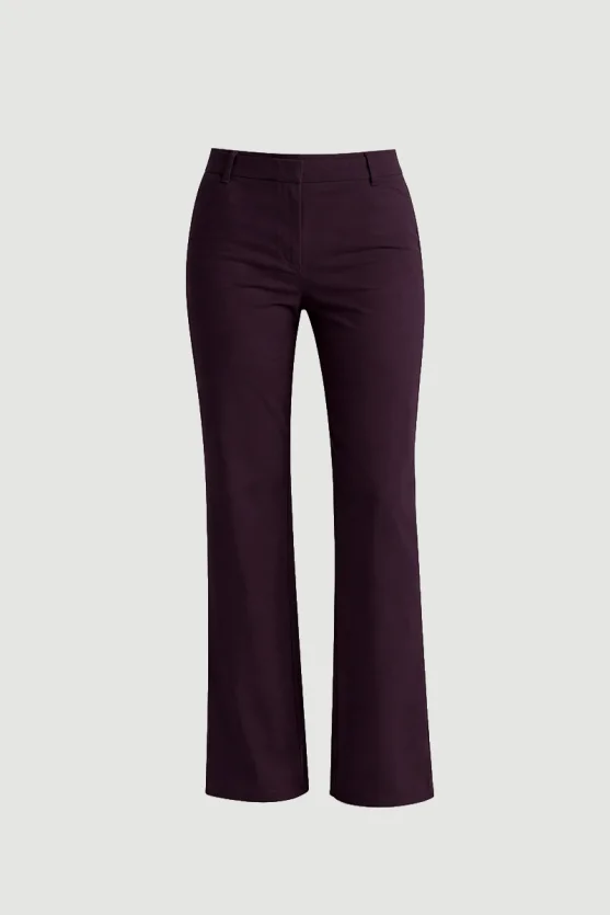 Anka Collection Embroidered Pocket Canvas Pants Plum - Gusto