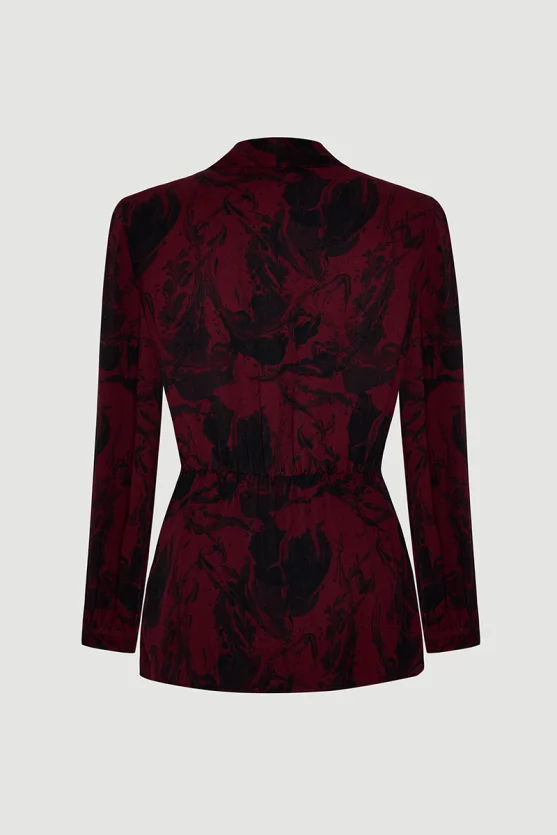 Anka Collection Fitted Viscose Blouse – Burgundy - Gusto