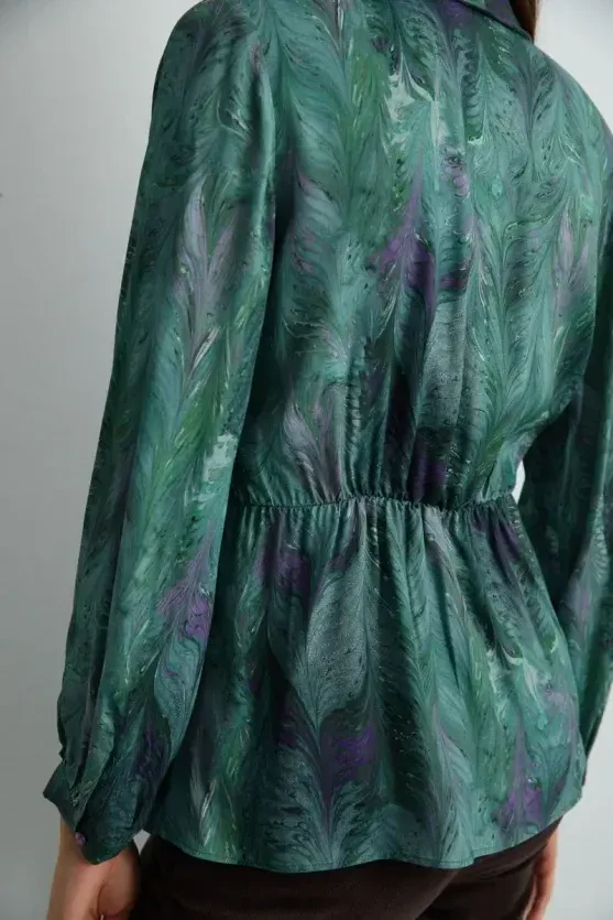 Anka Collection Fitted Viscose Blouse - Green - 5