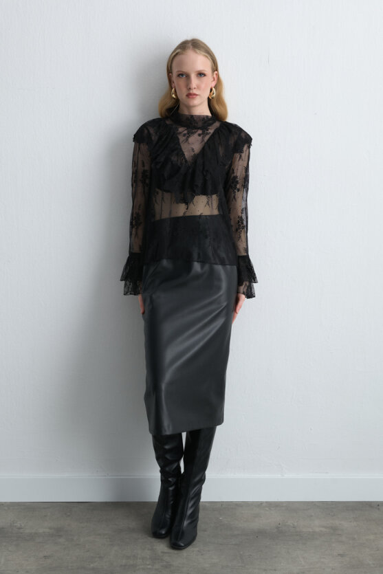 Anka Collection Lace Blouse Black - 3