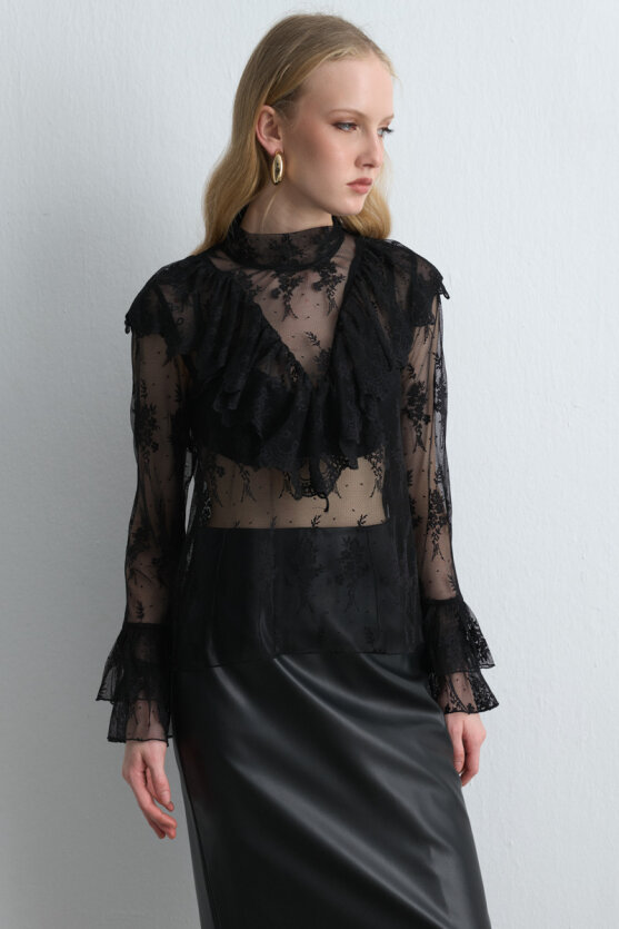 Anka Collection Lace Blouse Black - 5