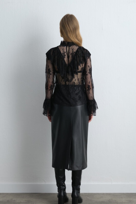 Anka Collection Lace Blouse Black - 7