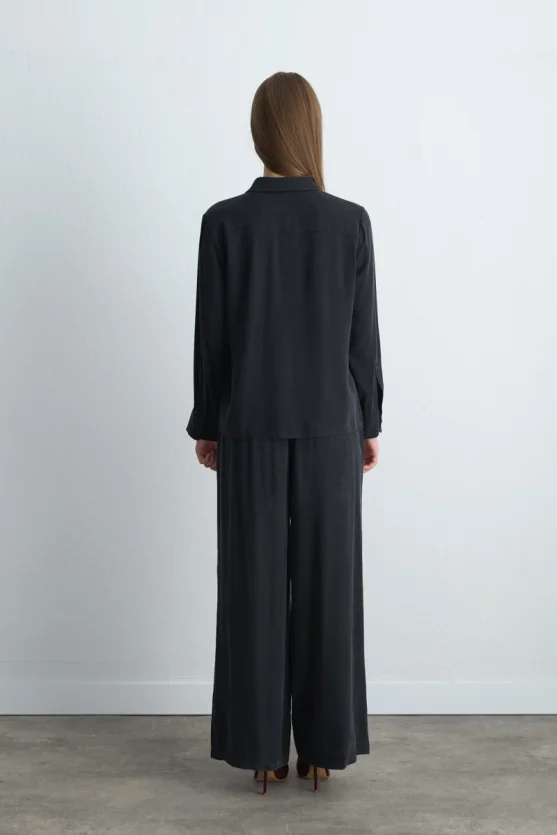 Anka Collection Lyocell Shirt - Black - 5