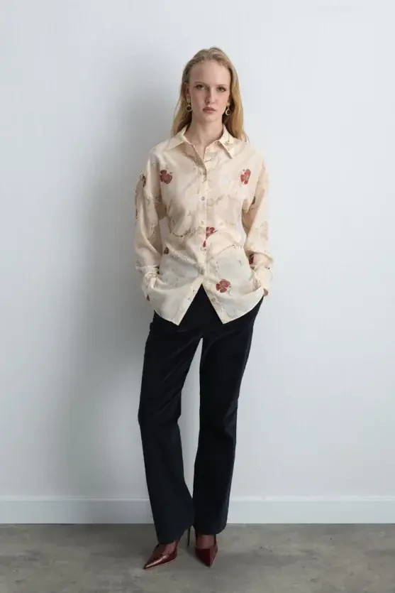 Anka Collection Lyocell Shirt - Ecru - Gusto
