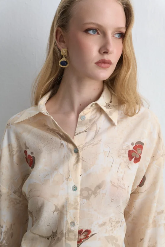 Anka Collection Lyocell Shirt Ecru - 3