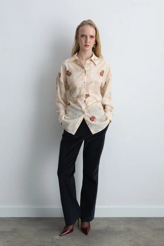 Anka Collection Lyocell Shirt Ecru - 2