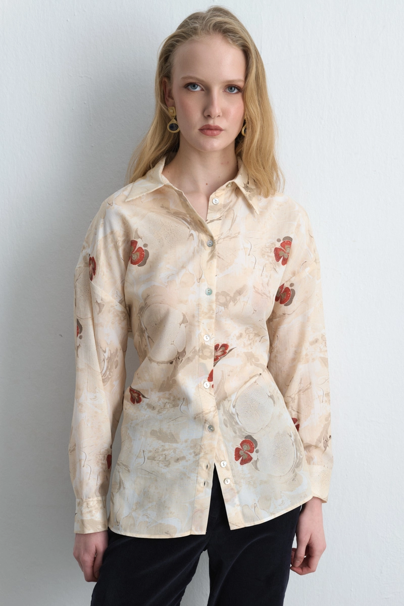 Anka Collection Lyocell Shirt Ecru - Gusto