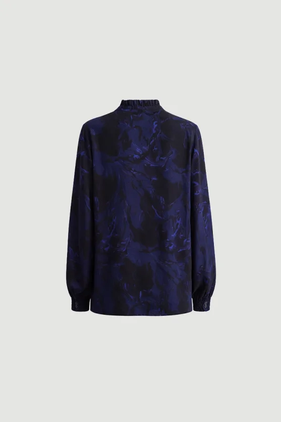 Anka Collection Patterned Blouse Navy Blue - 8
