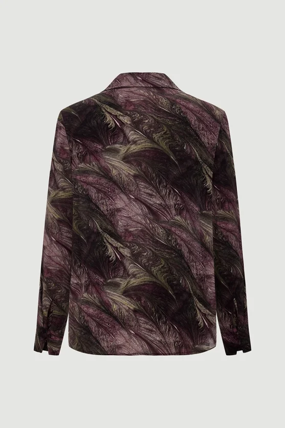 Anka Collection Shirt Collar Viscose Blouse Plum - Gusto