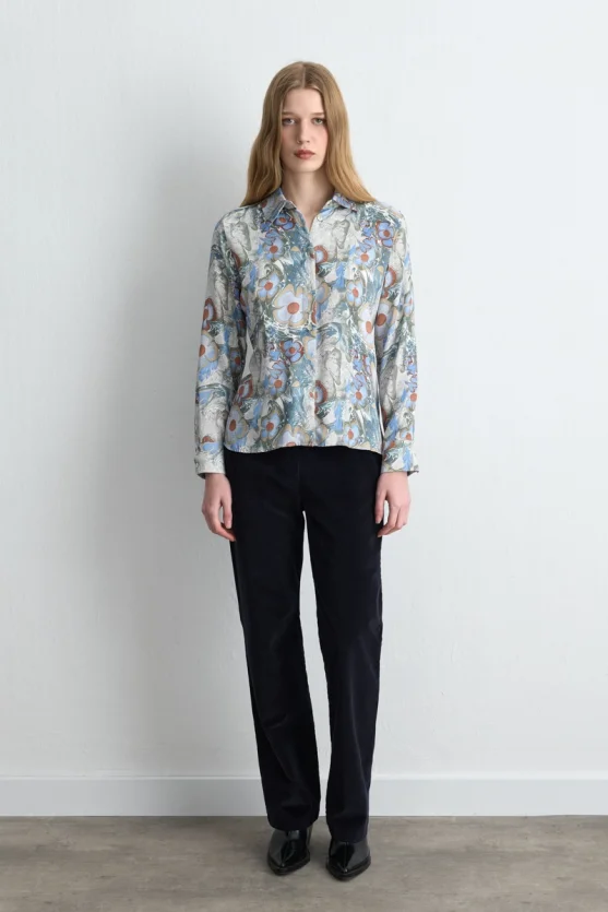 Anka Collection Viscose Shirt - Blue - 2