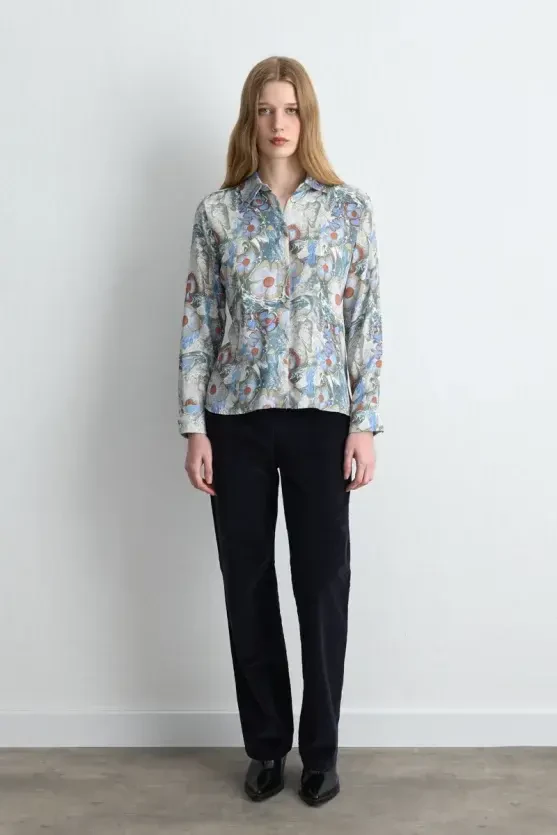 Anka Collection Viscose Shirt - Blue - 2