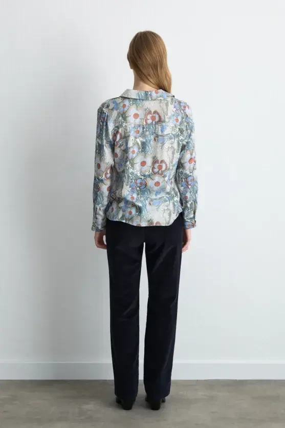 Anka Collection Viscose Shirt - Blue - 6