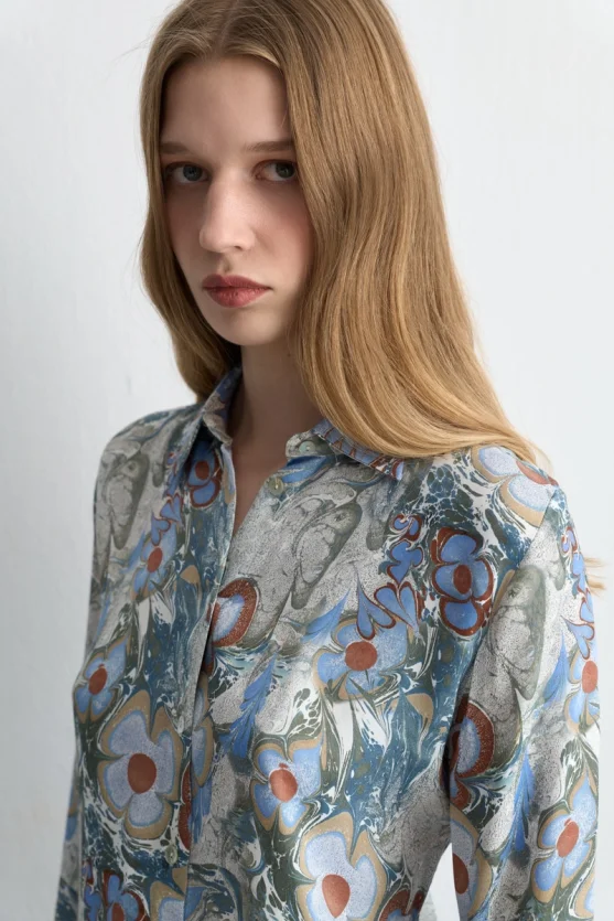 Anka Collection Viscose Shirt Blue - Gusto